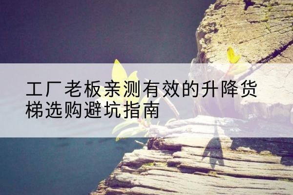 南票升降货梯怎么选-工厂老板亲测有效的升降货梯选购避坑指南