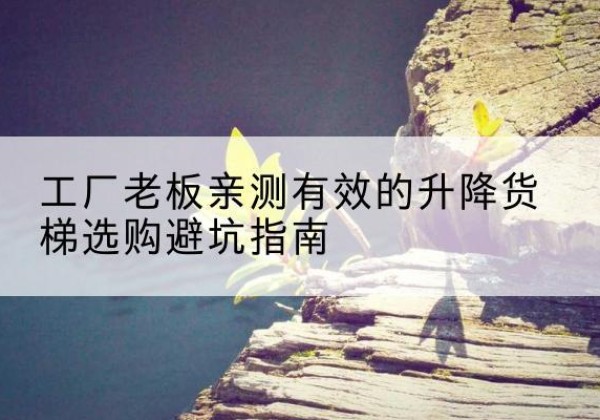 南票升降货梯怎么选-工厂老板亲测有效的升降货梯选购避坑指南
